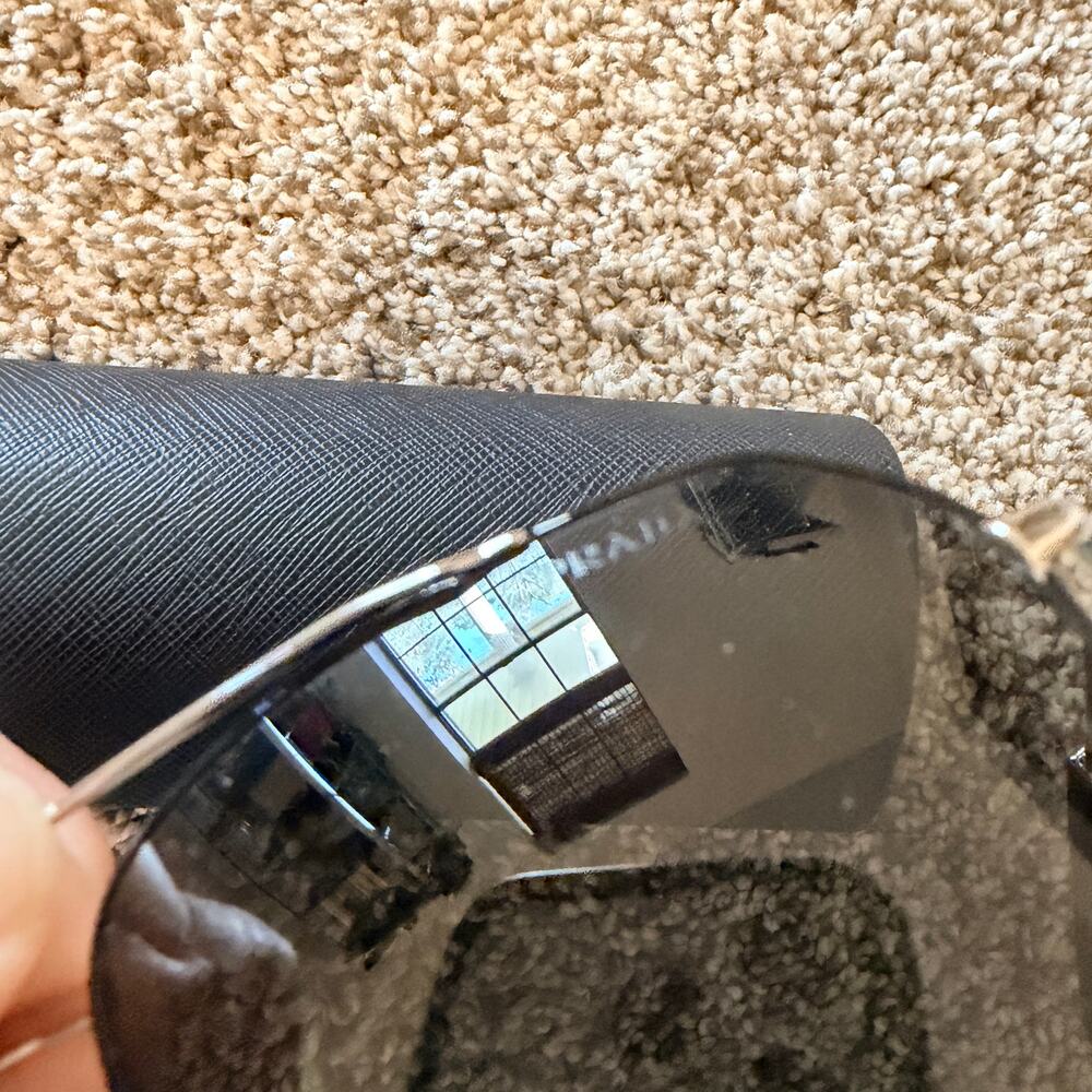 Prada Mens Sunglasses SPR59W GAQ-731 60-18-145 Black Silver Frame Grey Lens - Picture 11 of 11